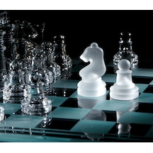 Glass Chess Cam Satranç Takımı 20 X 20 Cm
