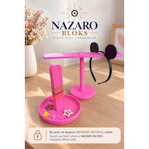 Yüksek Kalite Nazaro 2'li Saç Aksesuar Düzenleyici Set: Toka & Taç Standı Okul İhtiyacı Pembe - 915791852 Pembe