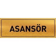 Asansör Yazılı Metal Levha 20 X 7 Cm