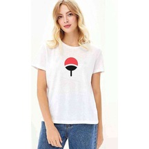 Uchiha Clan Baskılı Beyaz Kadın Tshirt