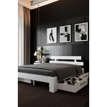 Lotus 4 Çekmeceli Mdf Karyola Beyaz 100x200