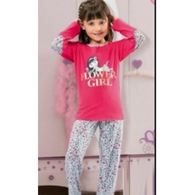 Hmd Yuppi Kız Çocuk Bisiklet Yaka Pijama Takımı (5115)-1-2 Yaş-86-Pembe