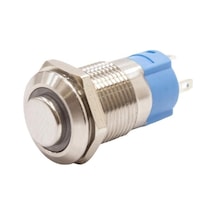 12A-G1Z-E 12Mm Çıkık Anahtarlı Işıklı Metal Buton - Beyaz
