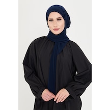 Hürrem Bone Lacivert Pratik Hazır Geçmeli Tesettür Bone Sandy Boyunluklu Çıtçıtlı 2505 02 Lacivert