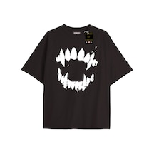 Flood Of Style Siyah Oversize T-shirt Diş Özel Tasarım
