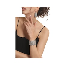 Kadın Antik Gümüş Kaplama Etnik Motifli Oval Formlu Küpe &bileklik Set Gümüş