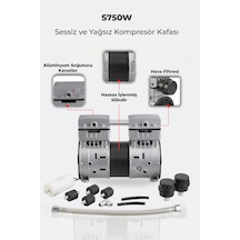 R.m.d Kompresör Kompresör Kafası Sessiz Ve Yağsız -s750w