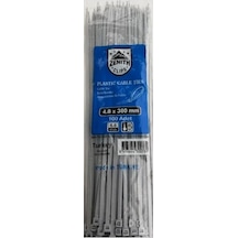 Zenith Plastik Cırt Kelepçe 4.8X380 Gri 100 Ad - Kablo Bağı Gri