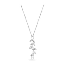 Çekirdekjewelry Minimal Dal Tasarımlı Işıltılı Kolye 925 Ayar Gümüş Gri