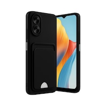 Oppo A38 Uyumlu Kılıf Kelvin Kartvizitli Silikon - Siyah
