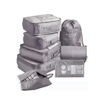 Seyahat Giysi Sınıflandırma Çantası 8'li Set - Gri Yüksek Kaliteli Dayanıklı Ev Ve Seyahat Organizer