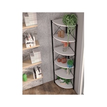 6 Raflı Kitaplık Ve Saksılık Beyaz 160 Cm Çok Renkli