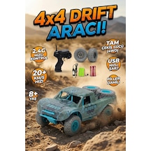 Şarjlı Uzaktan Kumandalı Araba 4x4 Yüksek Hızlı Drift Ve Arazi Aracı 2.4ghz 1:20 Yedek Lastikli Gri