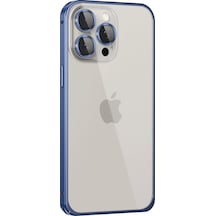 Apple  Uyumlu  iPhone 15 Pro Metal Bumper Mat Kapak Lacivert