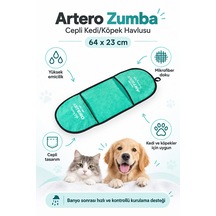 Artero Zumba Kedi Köpek Yüksek Emici Mikrofiber Cepli Kurulama Ve Kurutma Havlusu 64x23 Cm