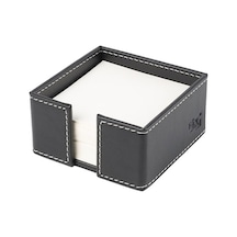 Küp Bloknotluk Suni Deri Masaüstü 10x10x5 Cm - Siyah