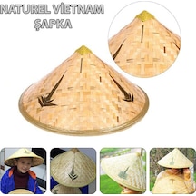 Naturel Renk Cambodia Kamboçyalı Vietnam Şapkası Pvc Hasır N177