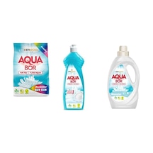 Aquabor Doğal Mineralli 4 Kg Renkliler + Elde Bulaşık + Sıvı Beyaz 3 Lü Set