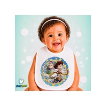 Toy Story Keten Bebek Mama Önlüğü Yumuşak - Emici - Yıkanabilir - Özel Tasarım P200 Çok Renkli