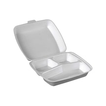 Dağyüce 23/a Tek Kullanımlık Köpük 3 Bölmeli Kapaklı Kase Kutu - 20x24 Cm. - 10 Adetlik 1 Paket