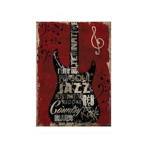 Bedeko Elektro Gitar Ve Müzik Türleri Dekoratif Mdf Tablo 25 Cm X 35 Cm
