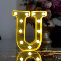 Dekoratif Led Işıklı 3d U Harfi Büyük Boy Organizasyon Doğum Günü