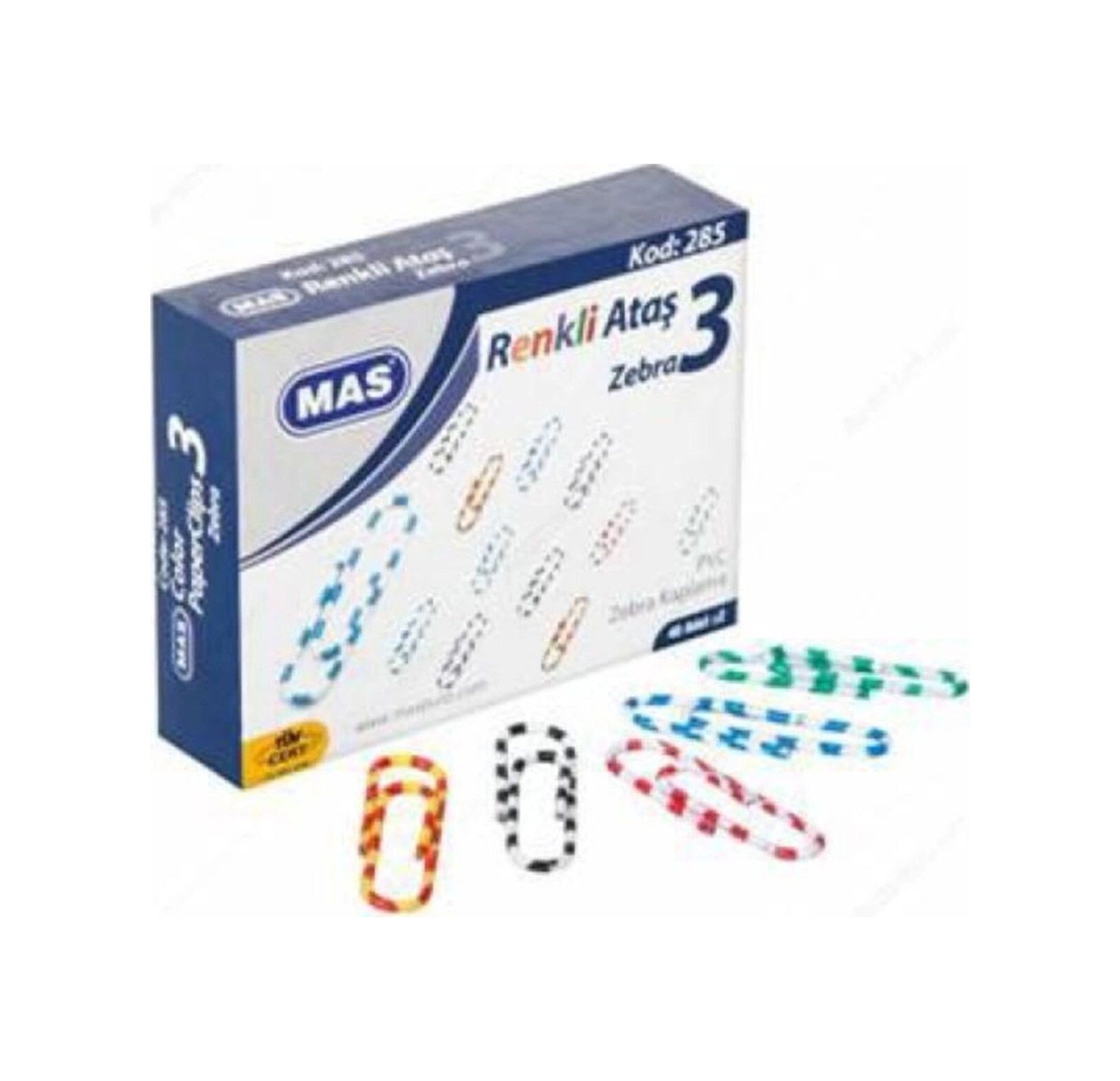 Renkli Zebra Ataş 30mm 40 Adet Kod:285