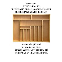 60x45 Cm Ayfiwood Ahşap Kaşıklık Çekmece İçi Yemek Takımı Ve Servis Gereçleri Düzenleyici Organizer