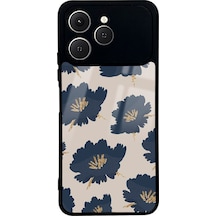 Tecno Spark 40 Blue Flowers Tasarımlı Glossy Telefon Kılıfı Çok Renkli