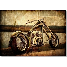 Cakasepetim Eski Görünüm Chopper Motorsiklet Ahşap Mdf Tablo