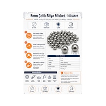 5mm Çelik Bilya Misket - 100 Adet