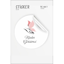 Girişimci Kadın Sticker Paketleme Etiketi 3x3 Cm 96 Adet