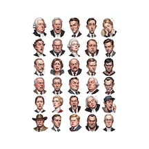 30 Adet Nostaljik Hukuk Karikatürü Sticker Seti - Ajanda, Laptop, Defter Çok Renkli