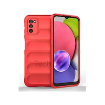 Samsung Uyumlu Galaxy A03s Kılıf Elde Kaymaz İçi Kadife Silikon Kapak