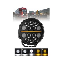 Tır Kamyon İş Makinesi 9 İnç Led Sis Farı Angel Halka Metal Döküm Kasa 100 W Çalışma Lambası 12-24v