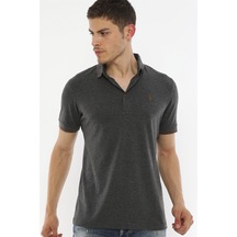 T8586 Dewberry Erkek Polo Yaka T-shırt-antrasit Antrasit