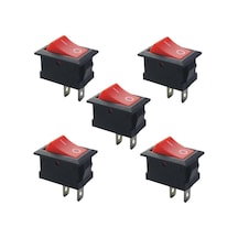 5 Adet - On-Off Anahtar Kırmızı, Kcd1-101, Mini Aç Kapa Anahtar N11.1168