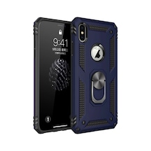 Flzdgnkr Newface Apple, Uyumlu iPhone Xs Max Kılıf Sofya Yüzüklü Silikon Kapak - Lacivert