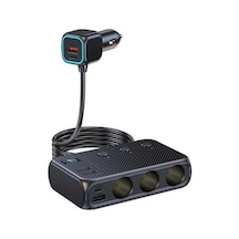 Ebitda Araba Şarj Cihazları 171w Pd+qc3.0 Hızlı Şarj Adaptörü 3 Soketli Güç Ayırıcı 12- Siyah