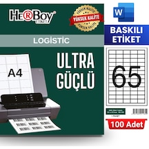 Herboy Hb-1165 38,1 X 21,2 Mm A4 Baskılı Laser Etiket 100 Adet