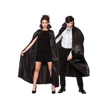 Siyah Renk Yakalı Halloween Pelerini 120 Cm