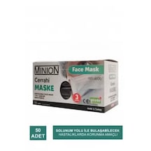 Minion 3 Katlı Meltblown Beyaz Cerrahi Maske Telli 50'li