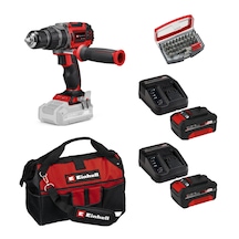 Einhell TP-CD 18/60 Li-ı Bl Solo Darbeli Akülü Vidalama + 2x4AH Akü + 32 Parça Bits Uç Seti 45/29 Kumaş Çanta