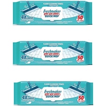 Freshmaker Karbonat Ve Beyaz Sirke Katkılı Yüzey Yer Temizlik Mandallı Mop Havlusu - 50'li 3 Paket Beyaz