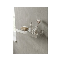 Yapışkanlı / Vidalı Banyo Mutfak Rafı - Su Tahliyeli Ve Lif Askılı Organizer Mat Siyah