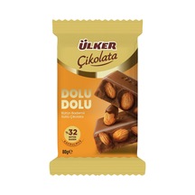 Ülker Çikolata Dolu Tablet 80 G Badem - Dolu Dolu Lezzet 2'li Ekonomik Paket - 2 Adet Tarı