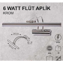 6W FLÜT APLİK - KROM KASA - GÜNIŞIĞI