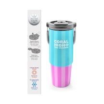 Coral High Renkli Çizgili Desenli Pipetli Ve Direkt Içim Çelik Termos 900 Ml 38747 Çok Renkli