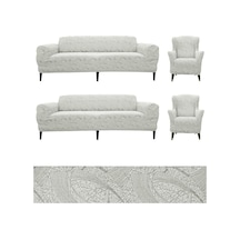 Tr Jakarlı Sehra Desen 3 3 1 1 Lastikli Kanepe Örtüsü Lastikli Koltuk Örtüsü Koltuk Kılıfı Krem 180 X 230 Diğer