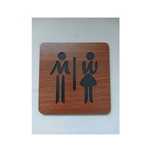 Wc Tuvalet Yön Tabelası Womem -men Ahşap Mdf Kapı Duvar Dekoru Tabela Ahşap Kahverengi
